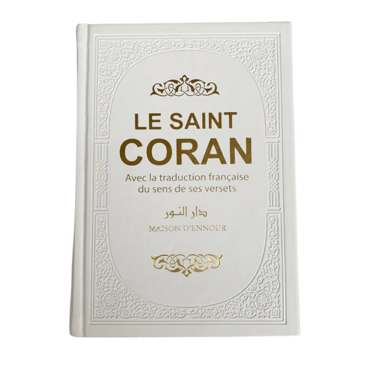 Le Saint Coran • BLANC • arabe & français • pages arc-en-ciel • format 14,50 x 20,70 cm